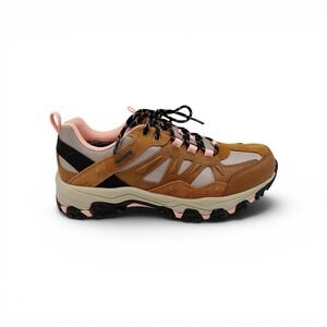 Skechers Hiking Shoes Women 9.5 Brown Trego Fall Waterproof Relaxed Fit Sneakers
